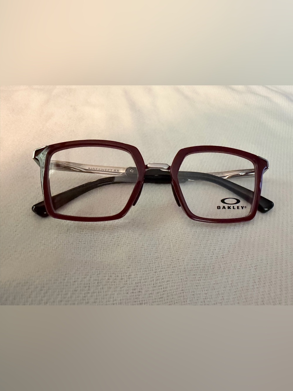 Oakley Polished Brick Red Geometric Frame Glasses/Oakley Dehaven A OX8180F